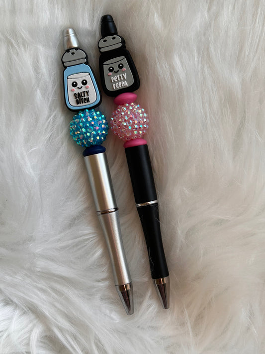 Salty B & Petty Peppa beaded pens