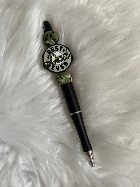 Camo Best Dad Ever Beaded Pen