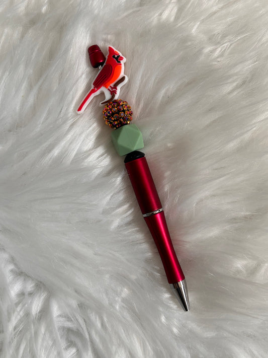 Red Cardinal Beaded Pen