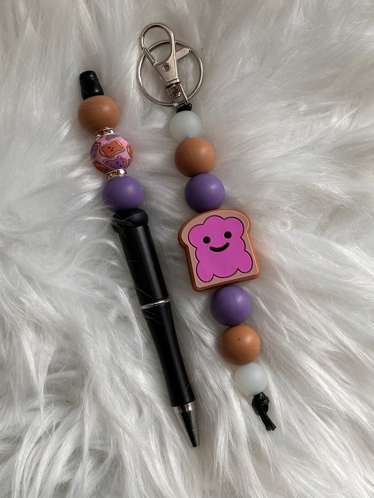 Peanut Butter & Jelly Time Keychain & Pen combo