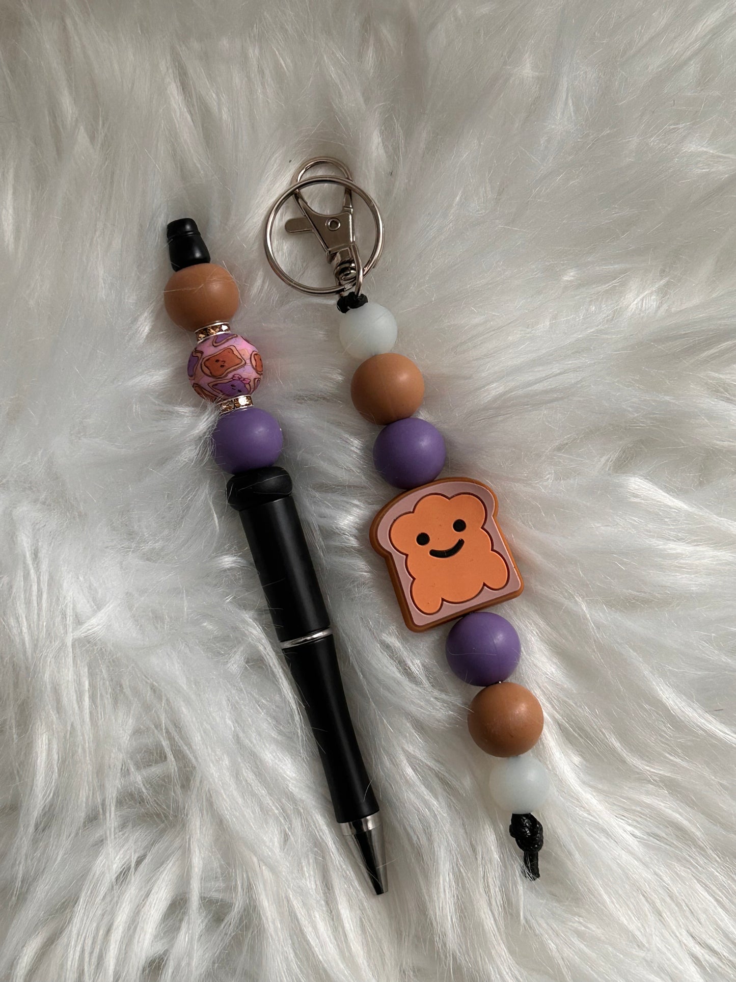 Peanut Butter & Jelly Time Keychain & Pen combo