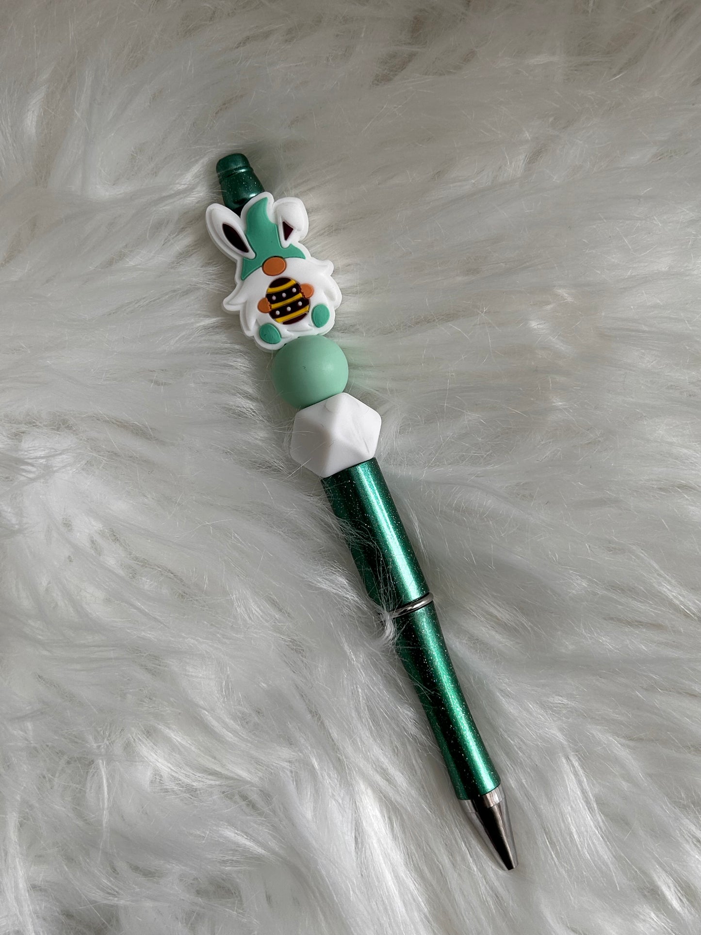 Easter Gnome Bunny beaded pen