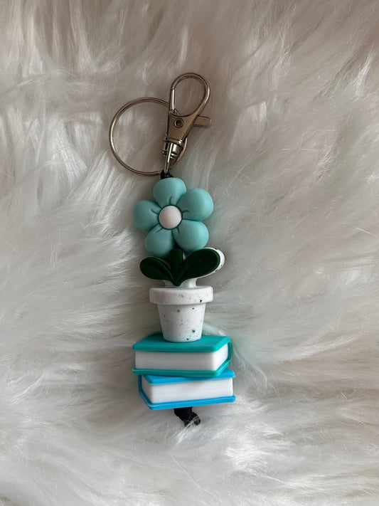 Blue Flower Straight Keychain