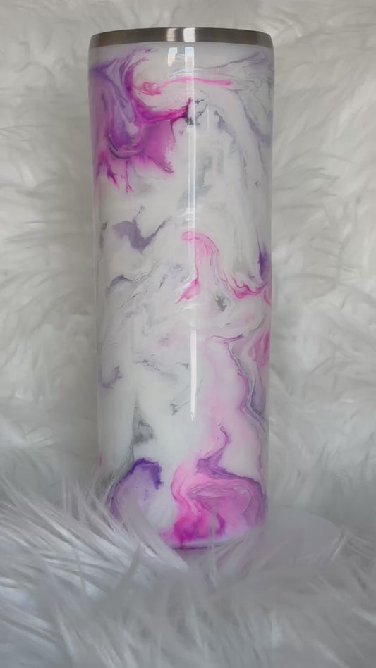 #17 - 20oz Tapered pink & purple marble